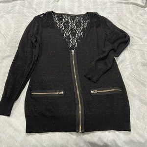 DONATED XOXO Longe Sleeve Sparkly Sweater